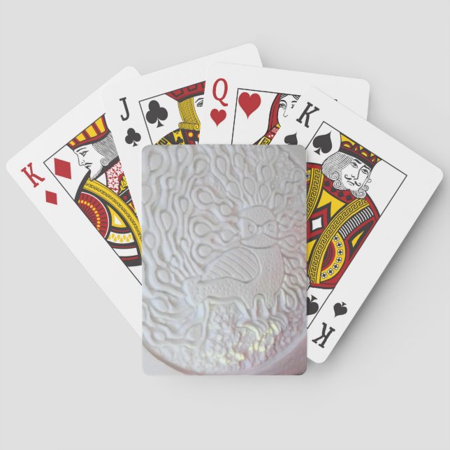 Jeu De Cartes Peacock Snow Sculpture, Hôtel de glace, Québec (dos)