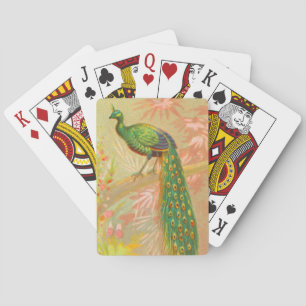 Jeu De Cartes Peacock vintage et peinture à fleurs