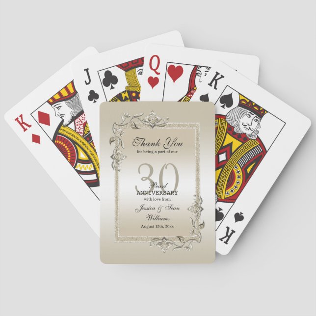 Jeu De Cartes Pearl Gem & Parties scintillant 30e anniversaire d (dos)