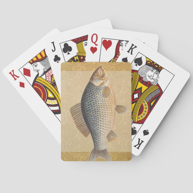 Jeu De Cartes Pêche à la carpe peinture à l'eau douce (dos)