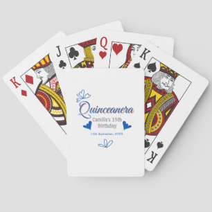 Jeu De Cartes Pêche bleu quinceanera 15e anniversaire rustique m