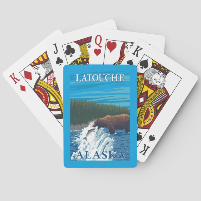 Jeu De Cartes Pêche d'ours en rivière - Latouche, Alaska (dos)