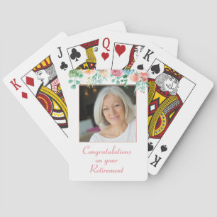 Jeu De Cartes Pêche et Green Floral Photo Retraite Jouer Ca