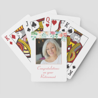 Jeu De Cartes Pêche et Green Floral Photo Retraite Jouer Ca