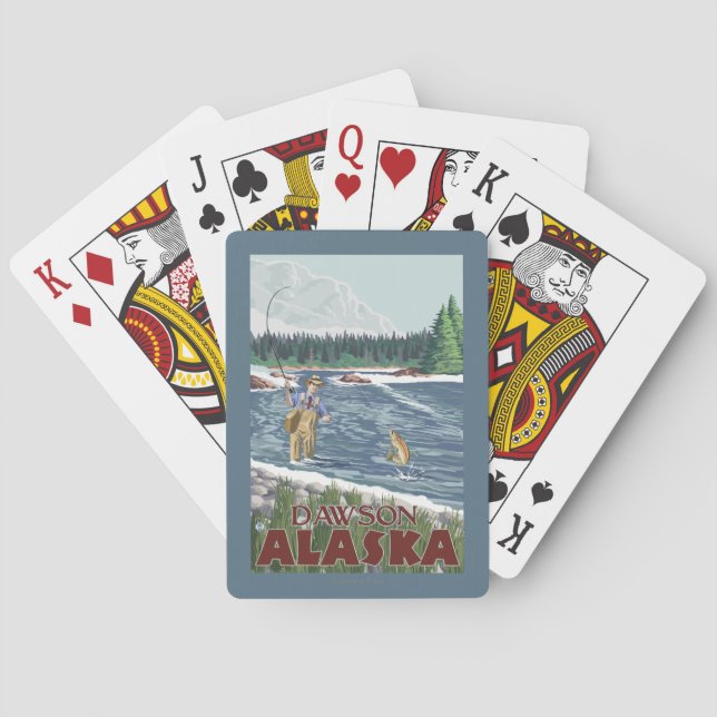 Jeu De Cartes Pêcheur de mouche - Dawson, Alaska (dos)