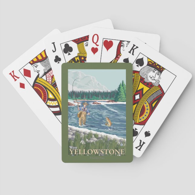 Jeu De Cartes Pêcheur de mouche - Yellowstone occidental, (dos)