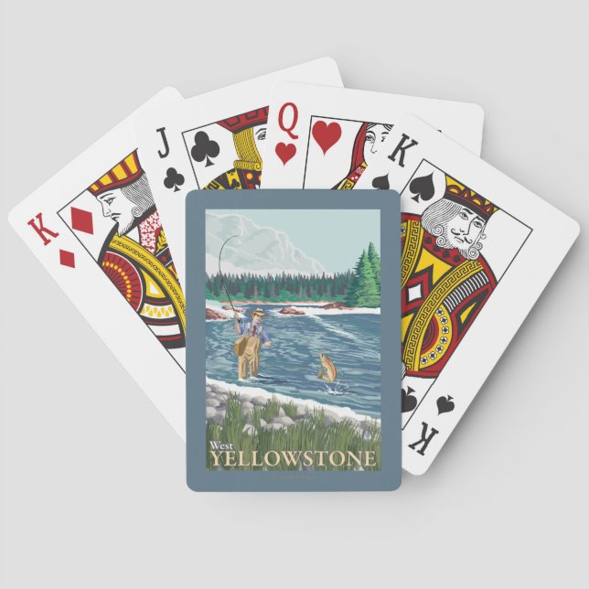 Jeu De Cartes Pêcheur de mouche - Yellowstone occidental, (dos)