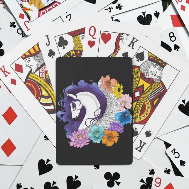 Jeu De Cartes Pegasus Black Floral (Créateur téléchargé)
