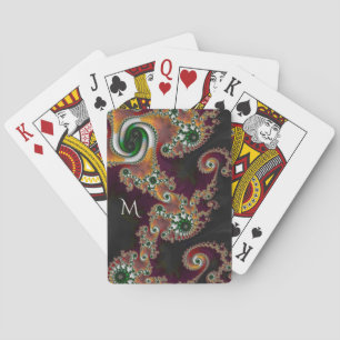 Jeu De Cartes Peint Chine Style art fractal avec Monogramme