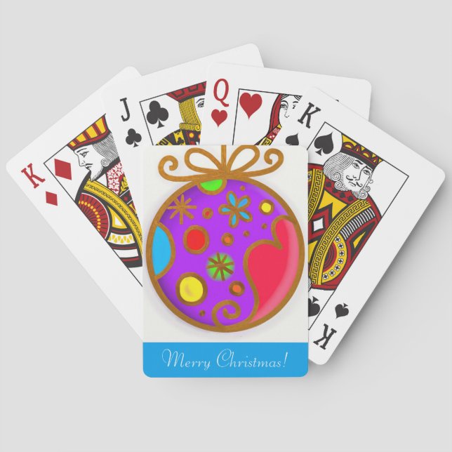 Jeu De Cartes Peint Girlish violet rouge coloré (dos)