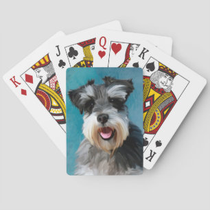 Jeu De Cartes Peinture à l'aquarelle de Schnauzer Nain