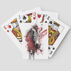 Jeu De Cartes Peinture à l'encre Zebra