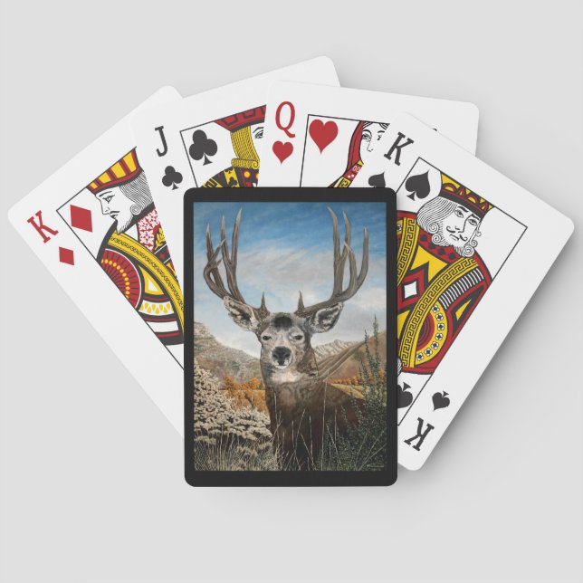 Jeu De Cartes Peinture à l'huile de cerf de Mule (dos)