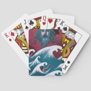 Jeu De Cartes Peinture à l'huile de Neptune Crimson
