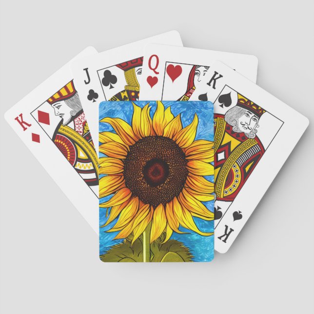 Jeu De Cartes Peinture Abstraite de tournesol (dos)