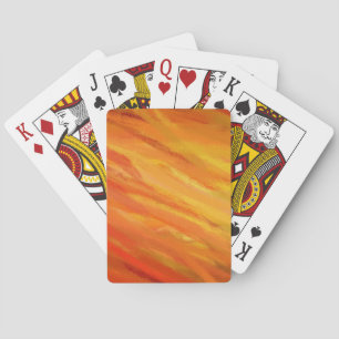Jeu De Cartes Peinture Abstraite Orange Jaune