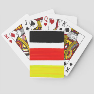 Jeu De Cartes Peinture Abstraite Rétro Rouge Noir Jaune