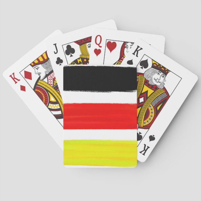 Jeu De Cartes Peinture Abstraite Rétro Rouge Noir Jaune (dos)