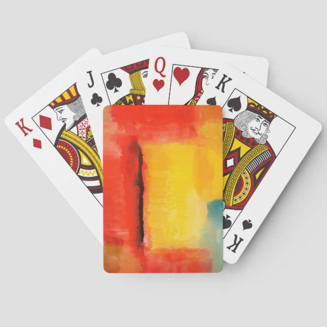 Jeu De Cartes Peinture Abstraite rouge moderne (dos)