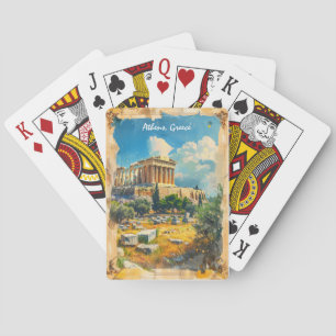 Jeu De Cartes Peinture Acropole Grèce Athènes