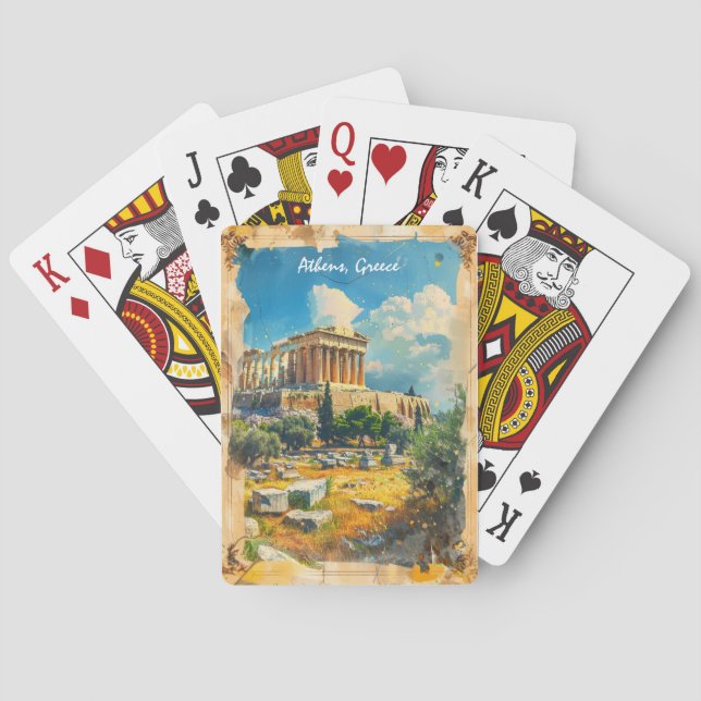 Jeu De Cartes Peinture Acropole Grèce Athènes (dos)