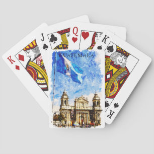 Jeu De Cartes Peinture aquarelle de voyage rétro au Guatemala