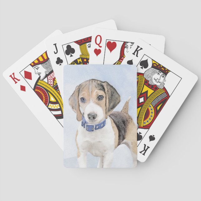 Jeu De Cartes Peinture beagle - Cute Original Chien Art (dos)