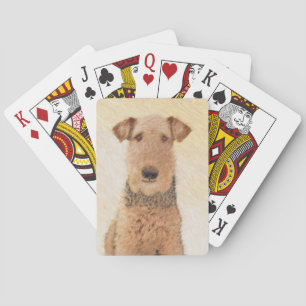 Jeu De Cartes Peinture d'Airedale Terrier - Cute Art Original