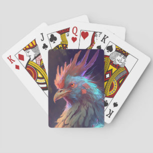 Jeu De Cartes Peinture d'animaux de coq Peinture Faune en plein