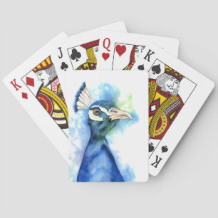 Jeu De Cartes Peinture d'aquarelle de paon