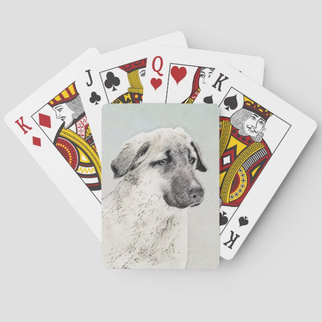 Jeu De Cartes Peinture de berger anatolienne - Art original de c (dos)