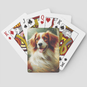 Jeu De Cartes Peinture de chien breton vintage