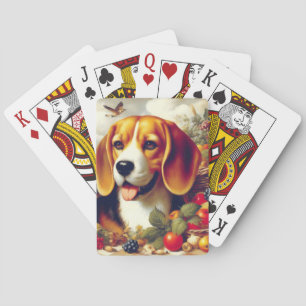 Jeu De Cartes Peinture de chiot Beagle vintage