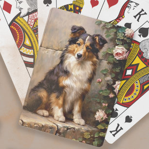 Jeu De Cartes Peinture de chiot de colley mignon