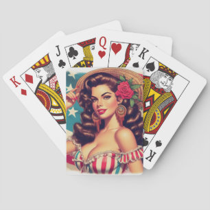 Jeu De Cartes Peinture de femme magnifique rétro