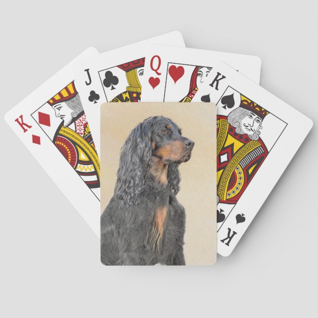 Jeu De Cartes Peinture de Gordon Setter - Art Original de Chien  (dos)
