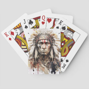 Jeu De Cartes Peinture de guerrier amérindien