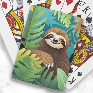 Jeu De Cartes Peinture de jungle de paresseux heureux mignon