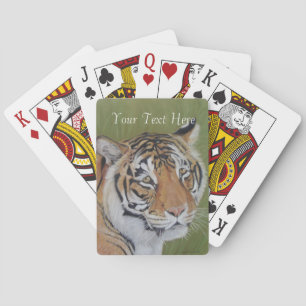 Jeu De Cartes peinture de la faune tigre aux yeux tristes gros c