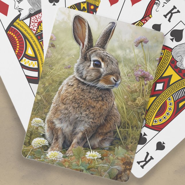 Jeu De Cartes Peinture de lapin mignon  (Bunny rabbit painting playing cards)