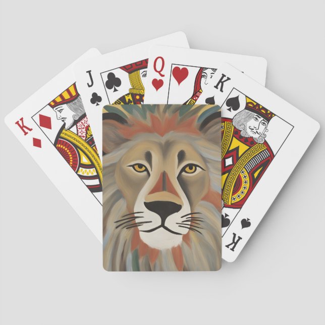 Jeu De Cartes Peinture de lion (dos)