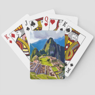 Jeu De Cartes Peinture de Machu Picchu Pérou