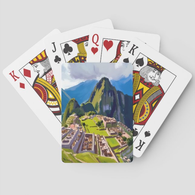 Jeu De Cartes Peinture de Machu Picchu Pérou (dos)