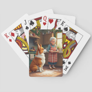 Jeu De Cartes Peinture de Noël : Corgi faisant de la pâtisserie