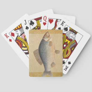 Jeu De Cartes peinture de pêche de carpe dessin d'eau douce 