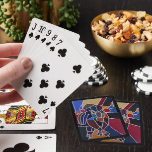 Jeu De Cartes Peinture de taureau abstrait par Alfred Fox