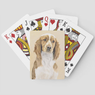 Jeu De Cartes Peinture d'espagnol Welsh Springer - Art original