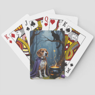 Jeu De Cartes Peinture d'Halloween de chien beagle
