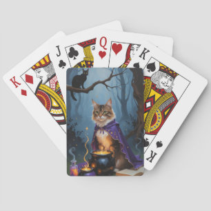 Jeu De Cartes Peinture d'Halloween en chats abyssiniques