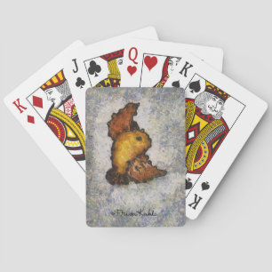 Jeu De Cartes Peinture d'oiseau de Frida Kahlo dans le style de